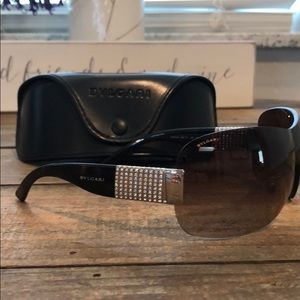 Bulgari frameless sunglasses w/ Swarovski crystal